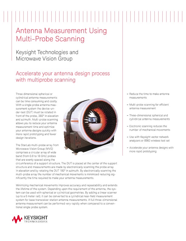 Antenna Measurement Using MultiProbe Scanning PDF Asset Page Keysight